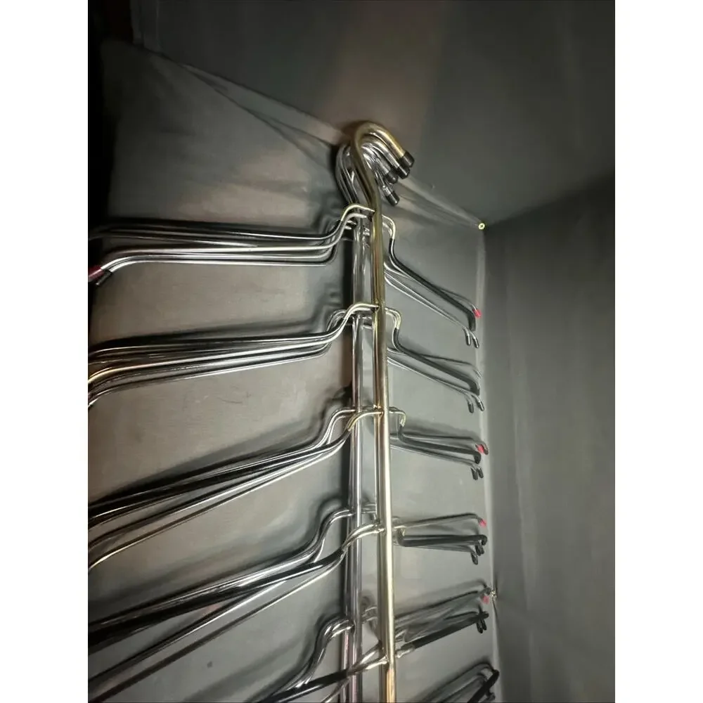 6 Tier Non Slip Hangers Chrome Tree Space Saver Shirts, Dress Set of 5